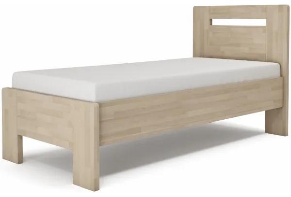 TEXPOL Jednolôžková posteľ LÍVIA - horizontálne čelo - 200 x 90 cm, Materiál: BUK morenie čerešňa
