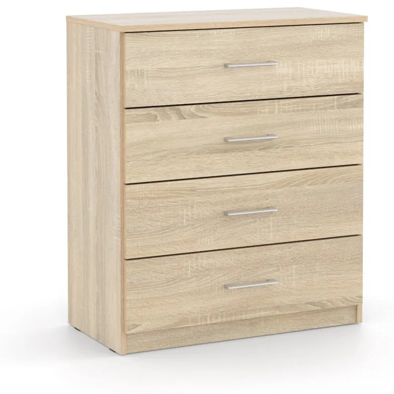 DREVONA Zásuvková komoda dub sonoma BASIC KOM 4ZAS