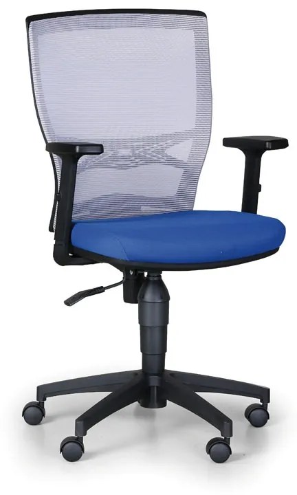 Kancelárska stolička VENLO 1+1 ZADARMO, sivá / modrá
