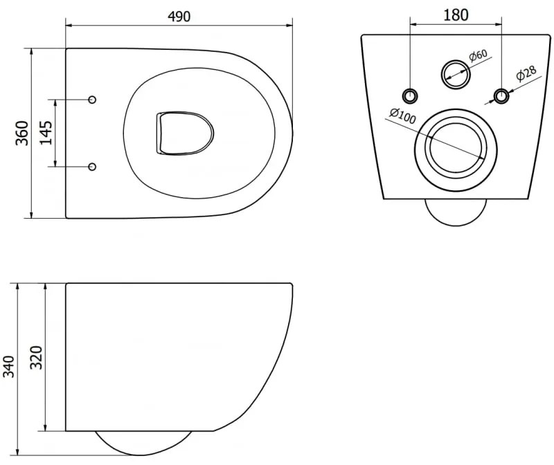 Mexen Lena, závesná WC misa 490x360x340 mm, Rimless Tornádo + toaletné WC sedadlo z duroplastu, biela lesklá, 30220500T