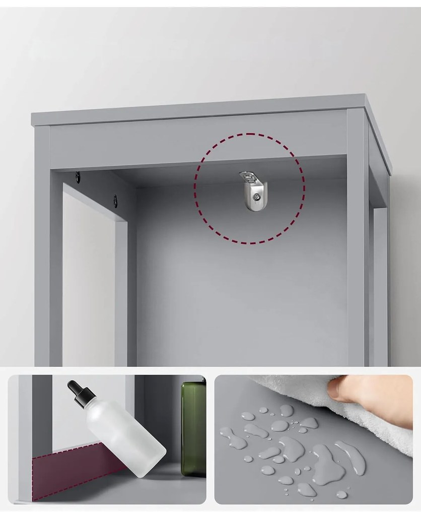 Kúpeľňová skrinka VASAGLE UMPLE sivá