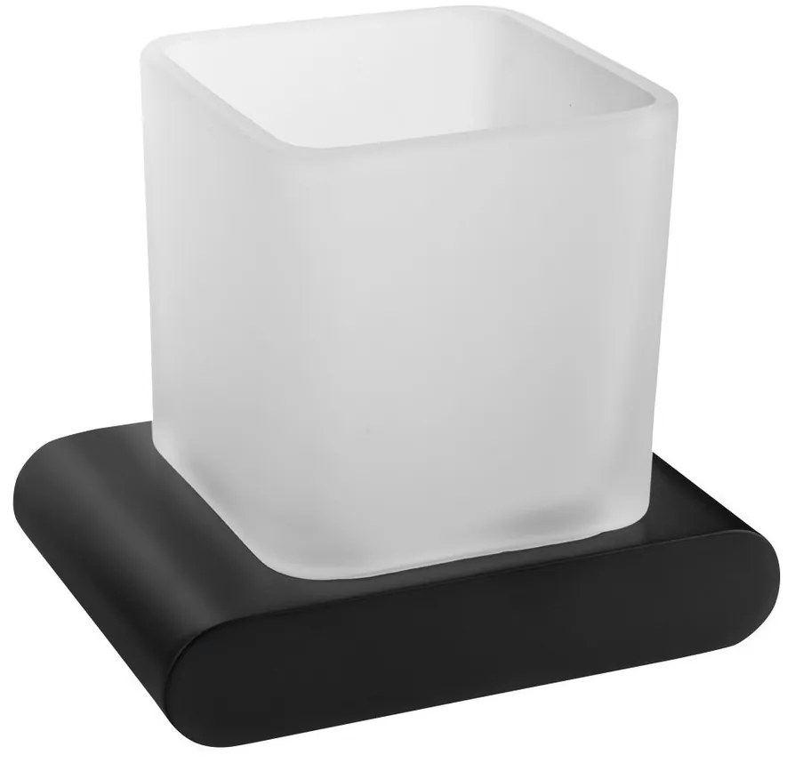 Sapho Sapho, FLORI pohár, mliečne sklo, čierny mat, RF004/15