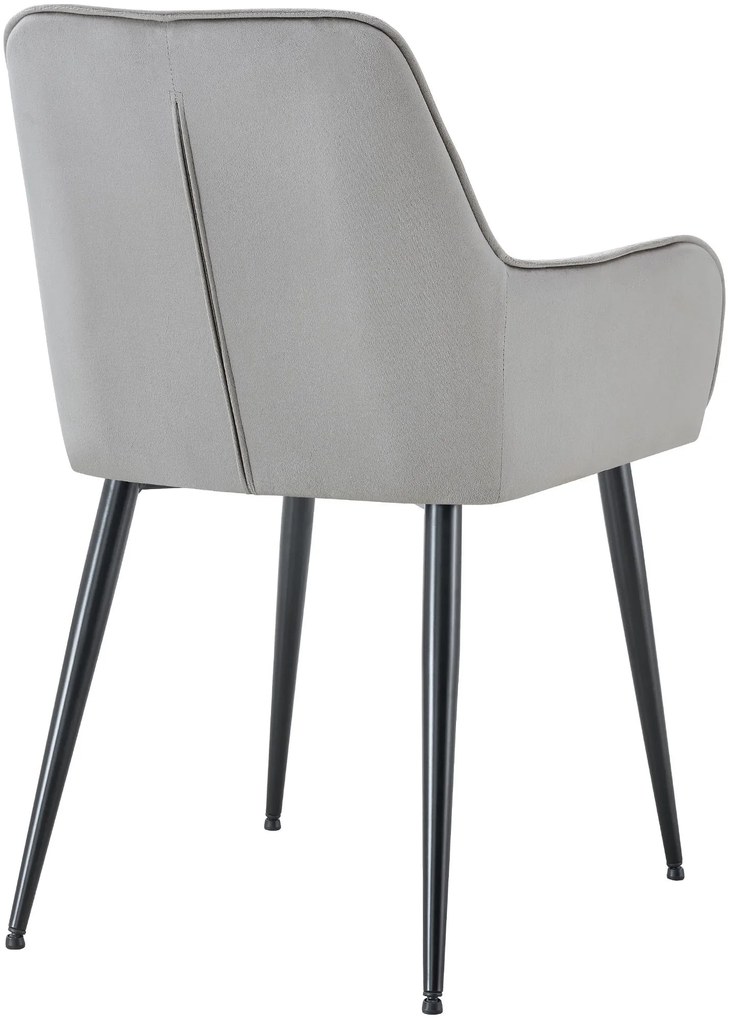 Jedálenská stolička Ferndale - zamat - svetlo šedá