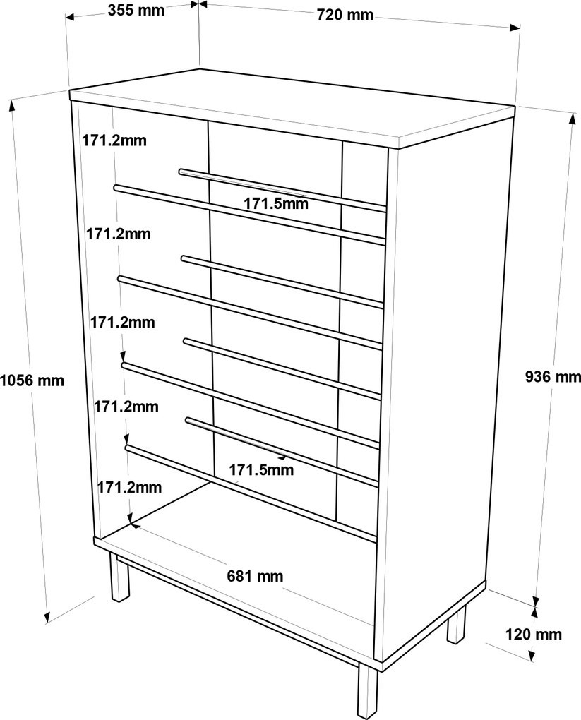 Botník Houseland Lerry antracitovo sivý