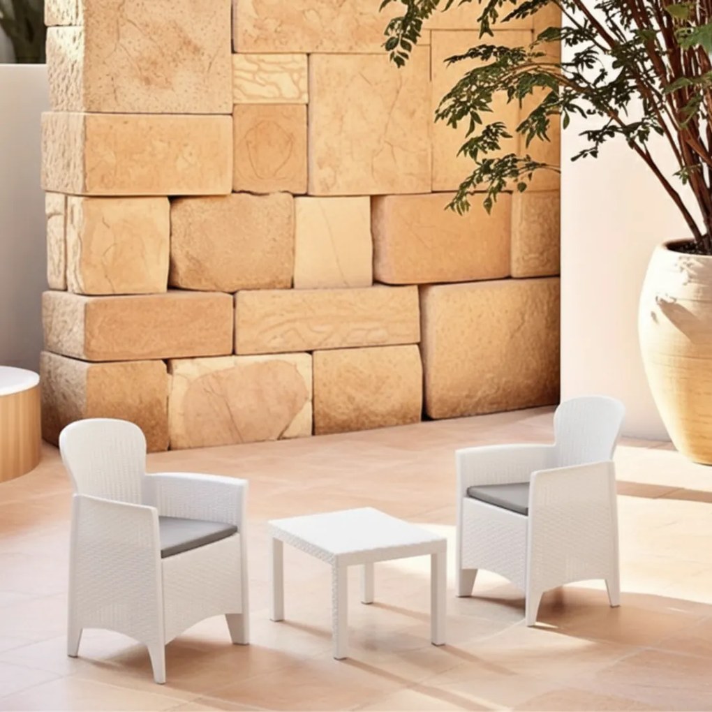 Záhradný set AKITA, 3-dielny, biela I.P.A.E-Progarden