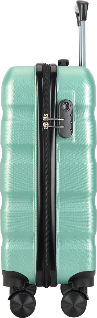 BONTOUR „Wave“ 3-dielna súprava kufrov s dvojitými kolieskami, s TSA zámkom, púdrovo zelená