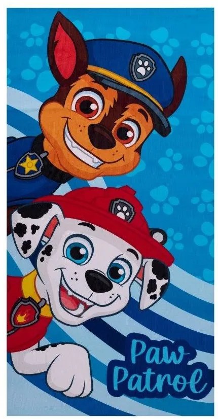Dětská bavlněná osuška ROBIN Tlapková patrola 70x140 cm modrá