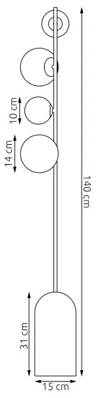 Stojacia lampa ETNO 4xG9/8W/230V oranžová
