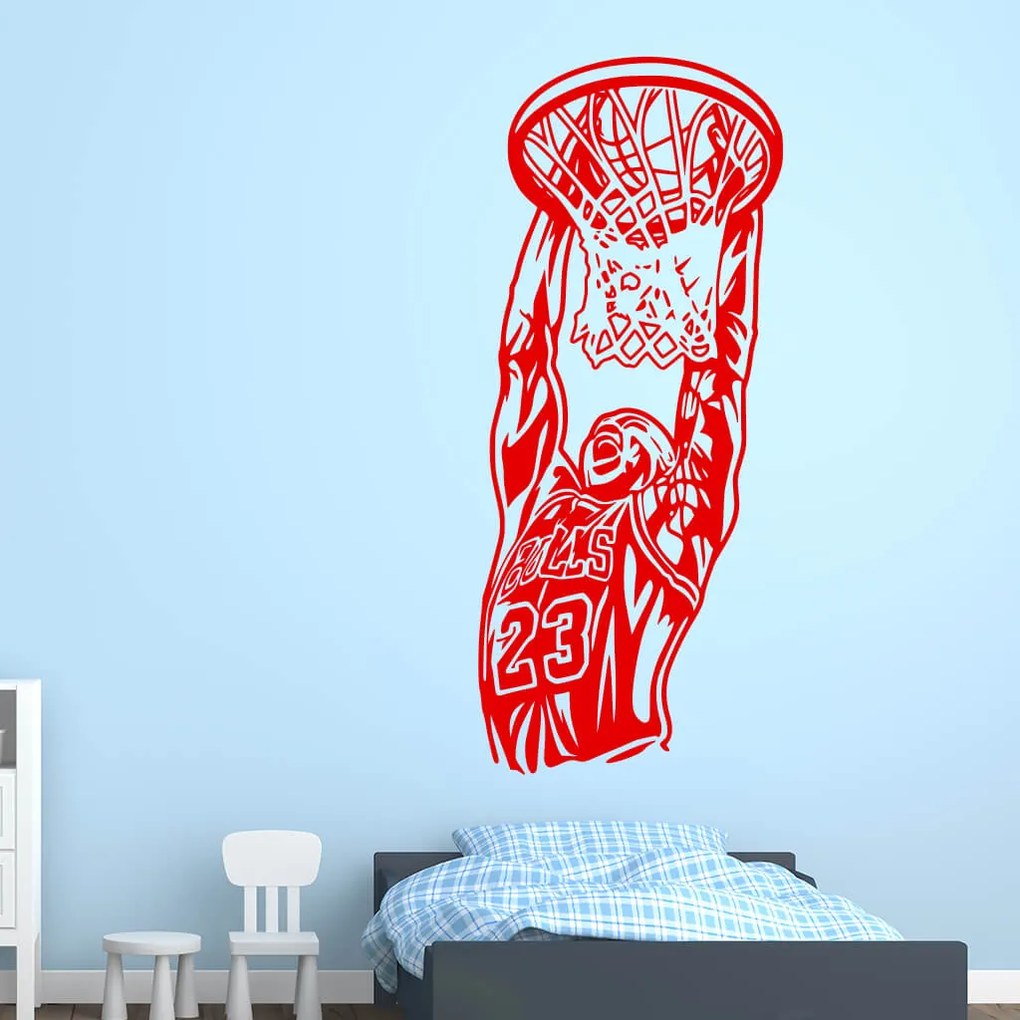 Veselá Stena Samolepka na stenu na stenu Michael Jordan Farba: černá, Veľkosť: 60 x 25 cm