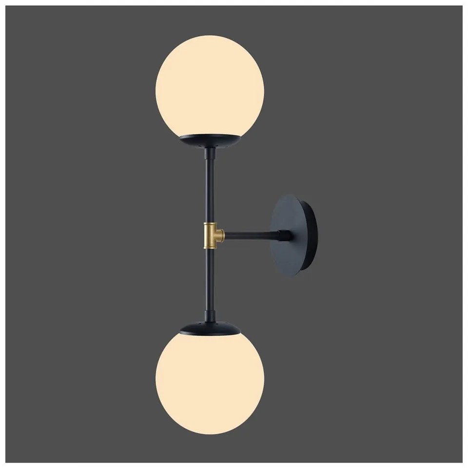 Čierne nástenné svietidlo Squid Lighting Kruva, dĺžka 58 cm