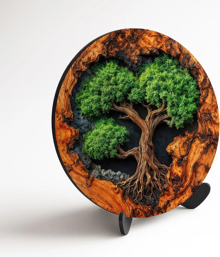 DUBLEZ | Drevený strom srdca na stenu - Duša lesa