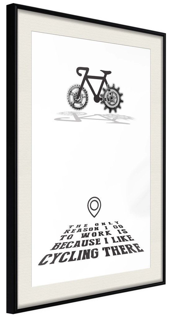 Artgeist Plagát - I like Cycling [Poster] Veľkosť: 30x45, Verzia: Zlatý rám s passe-partout