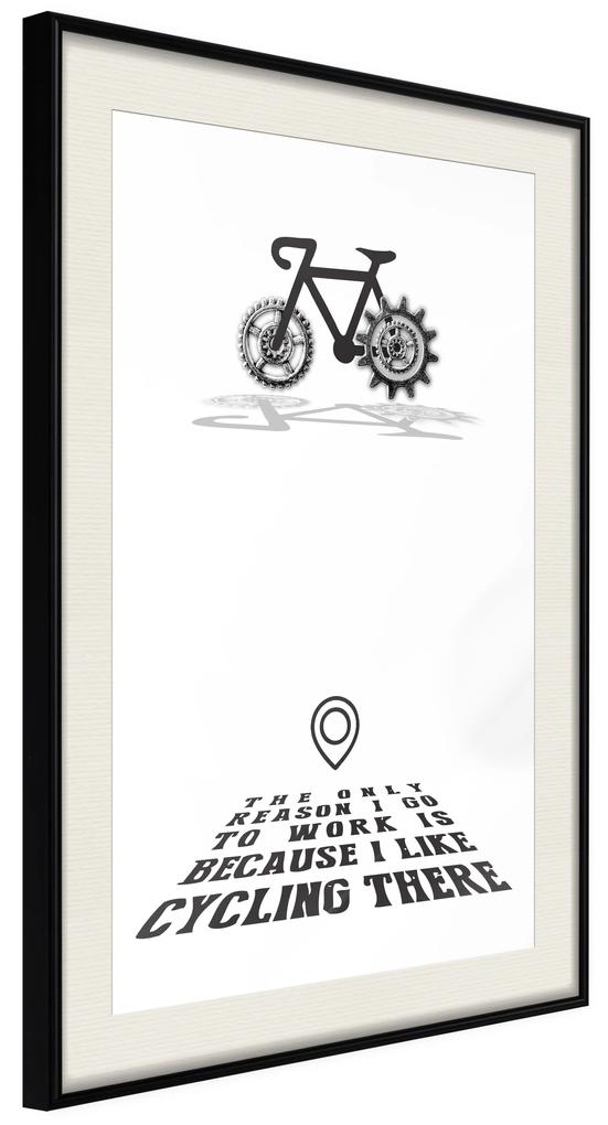 Artgeist Plagát - I like Cycling [Poster] Veľkosť: 40x60, Verzia: Čierny rám s passe-partout
