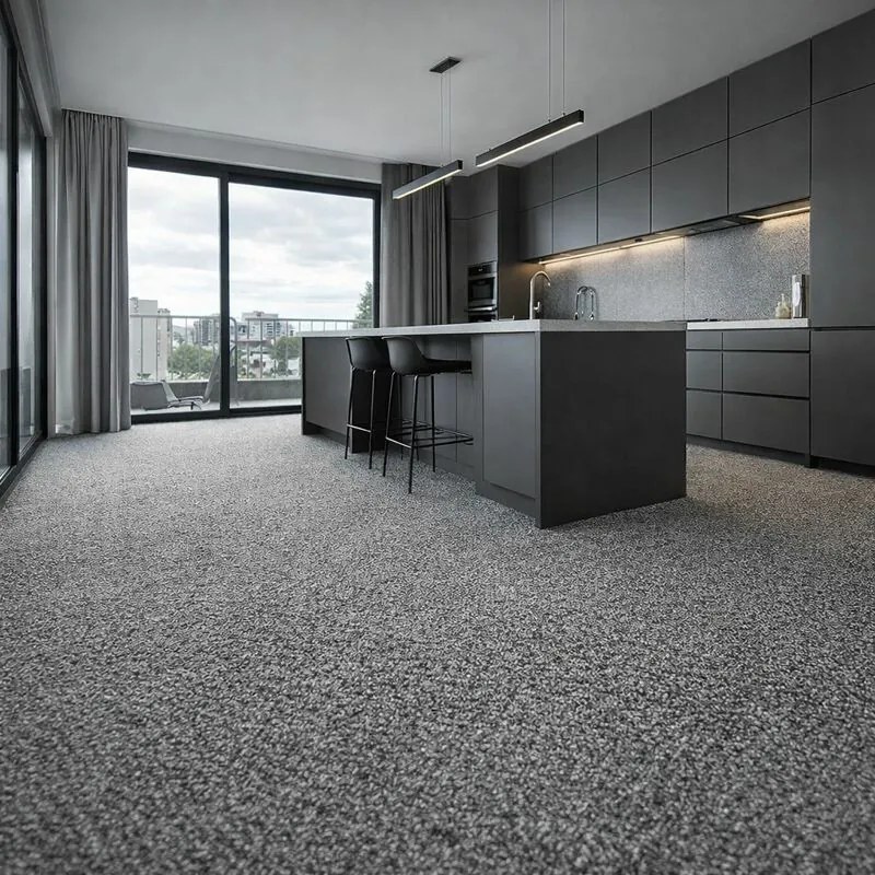 Associated Weavers, Metrážny koberec Kiama 97, na mieru, šíře 4m,5m, šedá, filc, chodba / predsieň