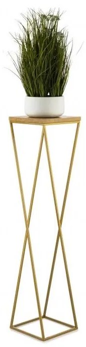 Stojan na kvety LOFT 100x24 cm zlatá/hnedá