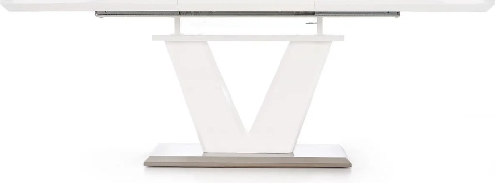 Rozkladací jedálenský stôl Ralen 160/220 cm biely lesk