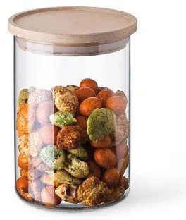 Simax Dóza na potraviny s dreveným vrchnákom 0,8 l