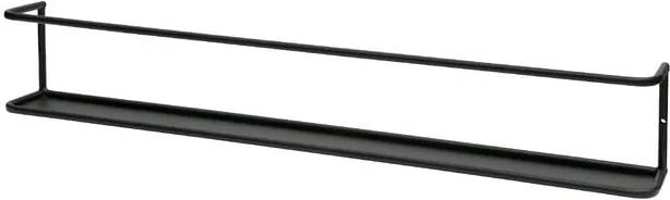 Čierna nástenná kovová polička WOOOD Myrthe, dĺžka 80 cm