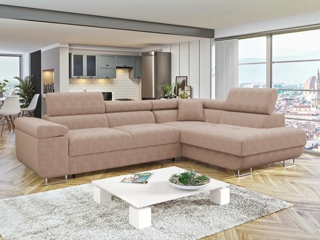 Rohová sedacia súprava Torezio, Dostupné poťahy: Poso 47, Strana: pravá