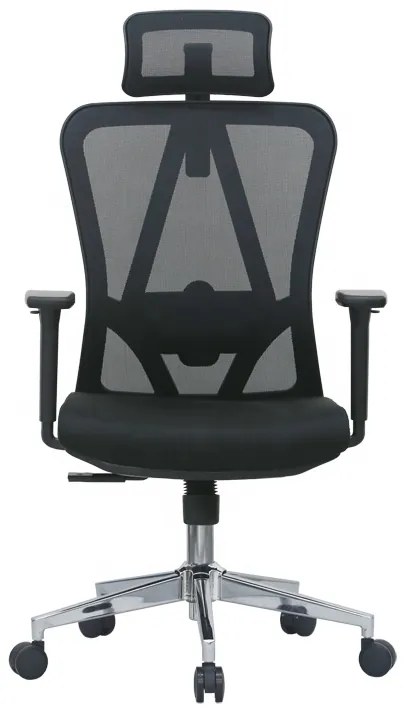 Kancelárska ergonomická stolička Neoseat BOROSI — sieť / látka, čierna, nosnosť 150 kg