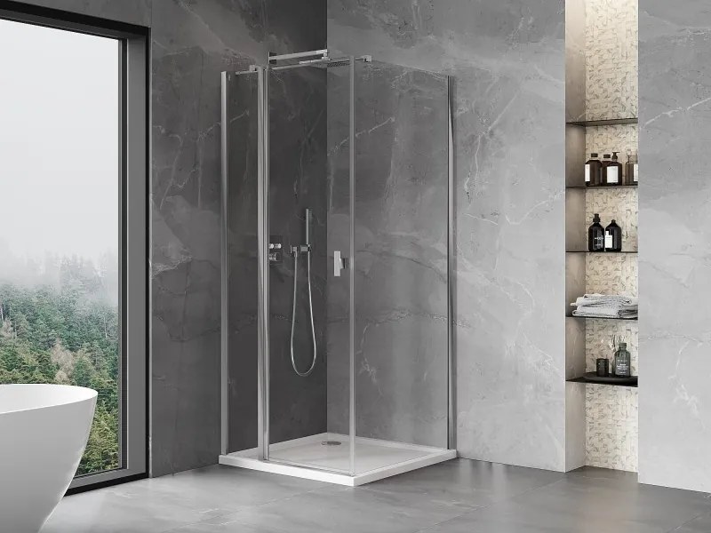 Mexen Mist T, sprchový kút s krídlovými dverami, 95 x 95 cm, 8mm číre sklo, chrómový profil, 8A4T-095-095-01-00