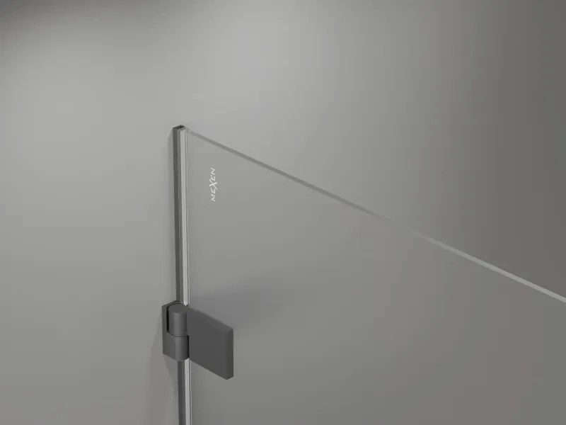 Mexen Lunar-B, L Otočné pravé sprchové dvere 150 cm, 8mm číre sklo, grafitový profil, 832SL-150-050-95-00-P