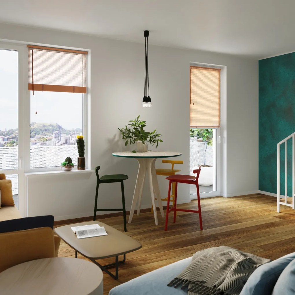 Závesné svietidlo Diego 5, čierne telo svietidla