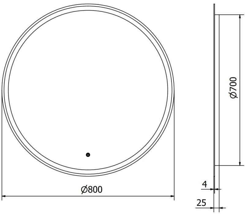 Mexen Gobi, LED okrúhle kúpeľňové zrkadlo s podsvietením 80 cm, 6000K, ochrana proti zahmlievaniu, 9801-080-080-611-00