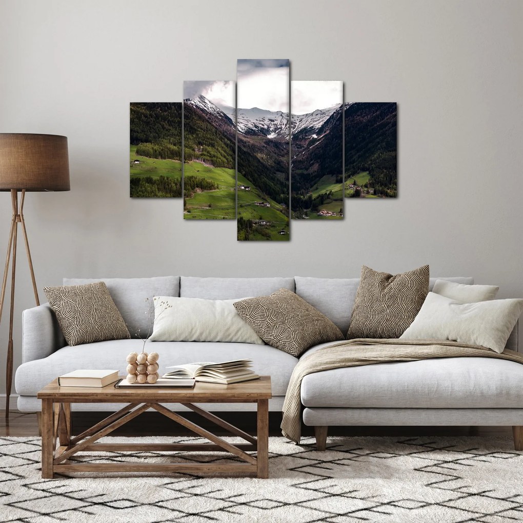 Obraz - Údolie pod horami (150x105 cm)