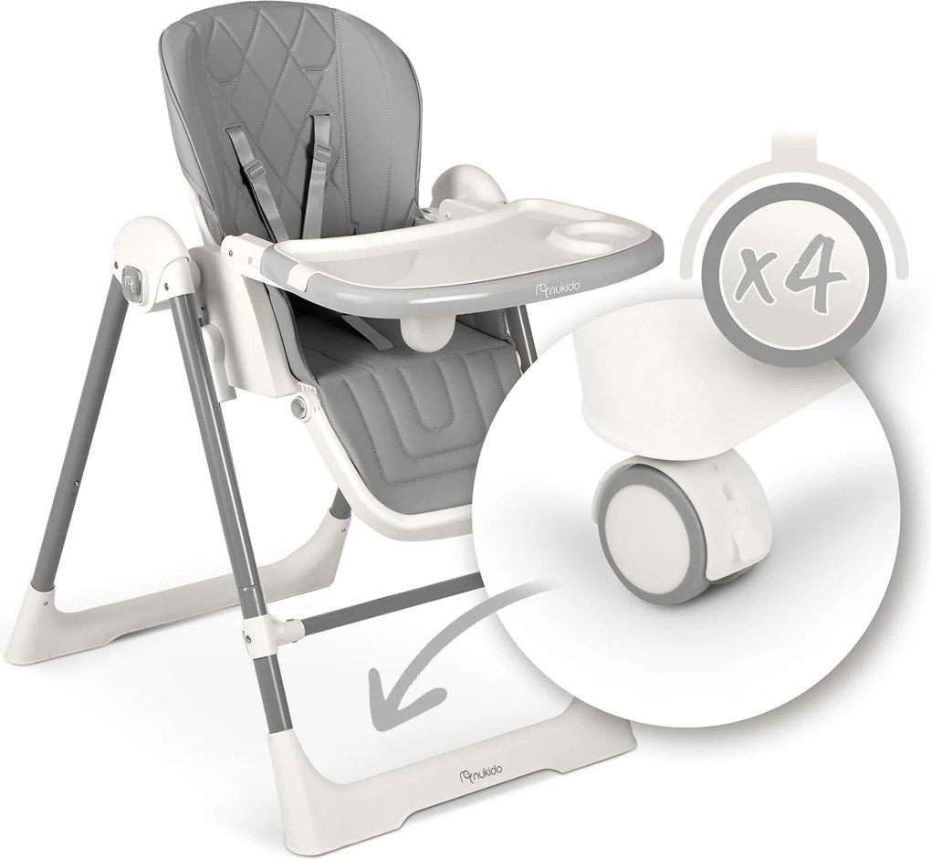 Detská stolička 3v1 Nukido Elite - sivá