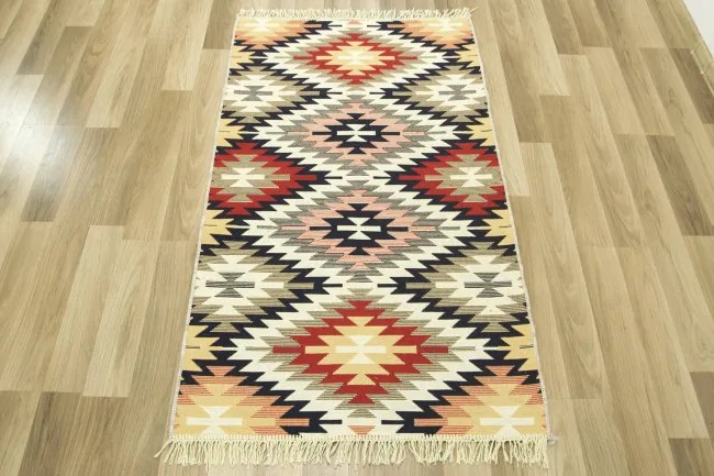 Obojstranný koberec / behúň Kilim Gold Aztecki Etno Romby viacfarebný