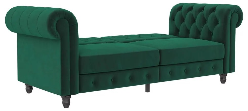 Tmavozelená zamatová rozkladacia pohovka 236 cm Felix – Støraa