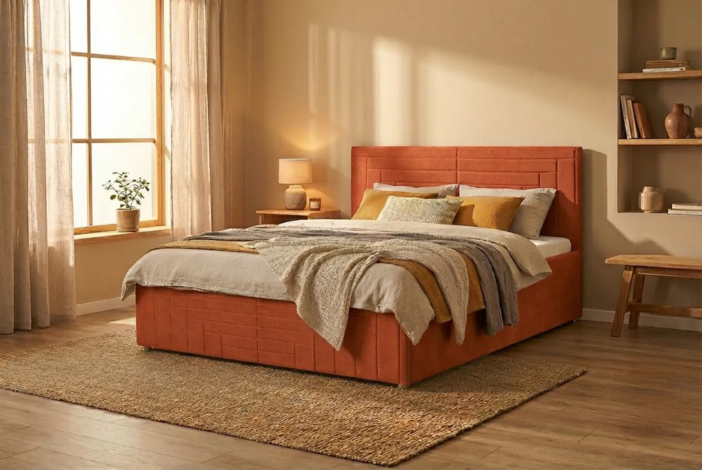 Postel FILI 120x200 cm Červená S matracom