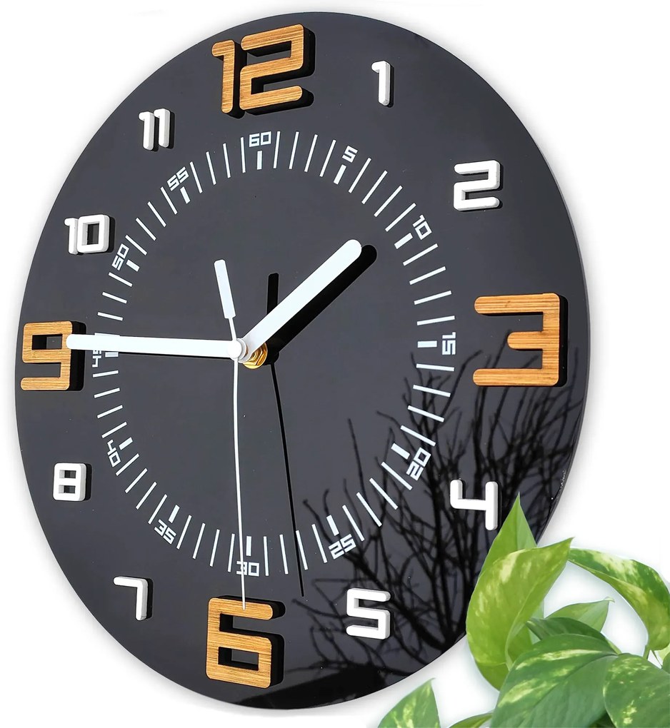 Nástěnné hodiny Alaska 28 cm černé