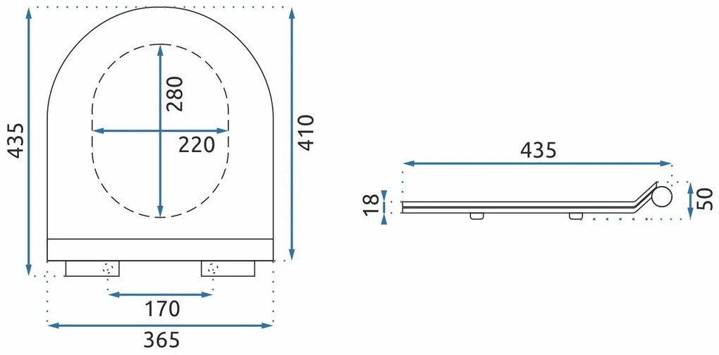 Rea Carlo Granit Shiny, SLIM toaletné WC sedadlo s pomalým zatváraním 410x365 mm, duroplast, soft-close, imitácia kameňa, REA-C4520