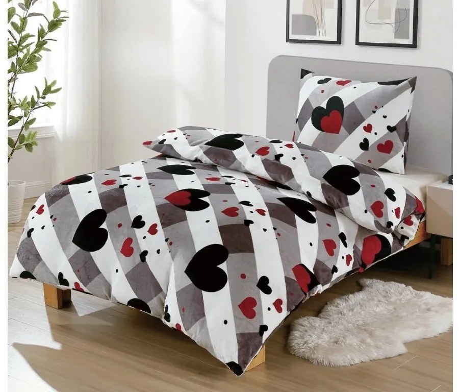 Obliečky mikroplyš COLOR HEARTS farebné Rozmer obliečky: 70 x 90 cm | 140 x 200 cm
