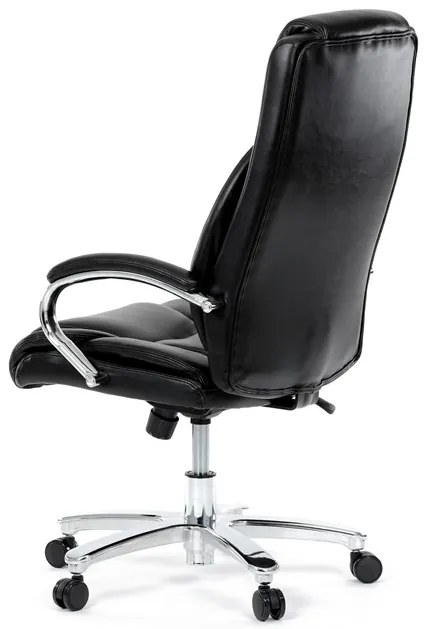 Kancelárske kreslo RYZAR — ekokoža, čierna, nosnosť 150 kg