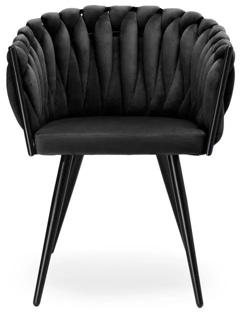 Jedálenská stolička ASTON zamatová, čierna