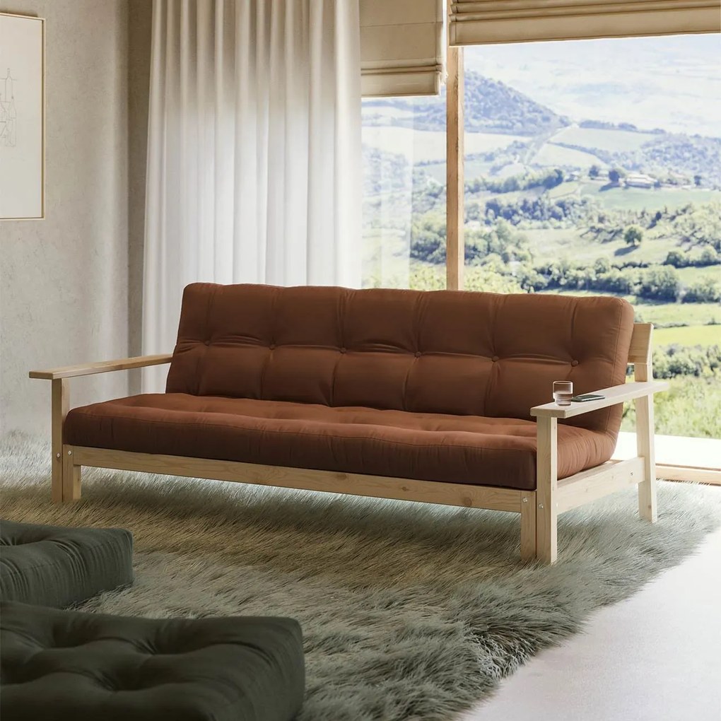 Variabilná pohovka Unwind Clear/Bordeaux 76 x 218 x 92 cm