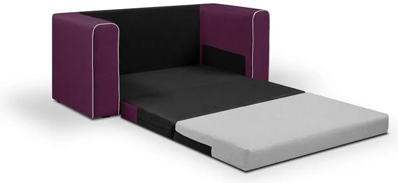 Rozkládací pohovka BELLA Šedá/Fialová