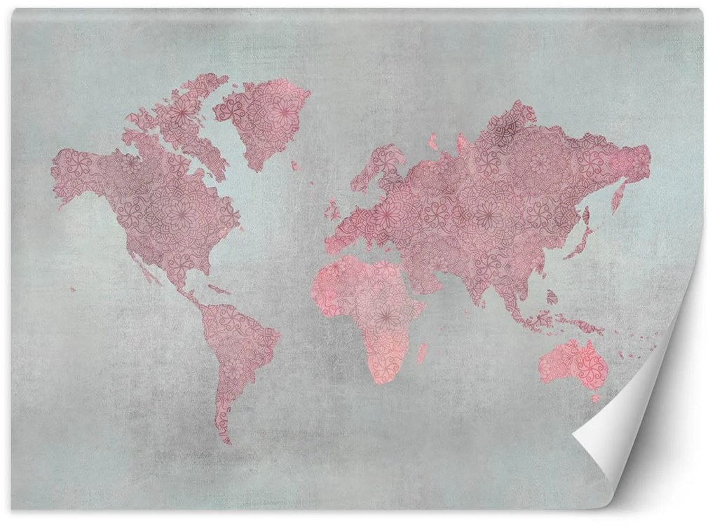 Gario Fototapeta Ružová mapa kontinentov - Andrea Haase Materiál: Vliesová, Rozmery: 100 x 70 cm