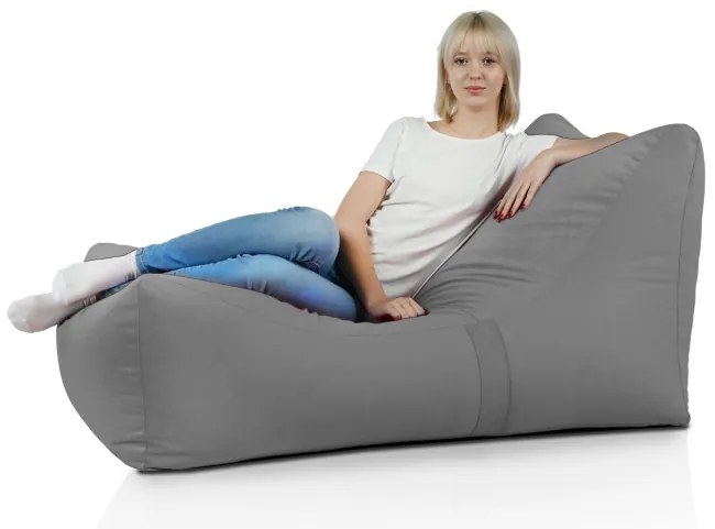 Leňoška LOUNGE ATENA plyš oceľ