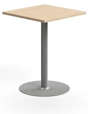 Barový stôl VERTICUS, 700x700x900 mm, dub/strieborná