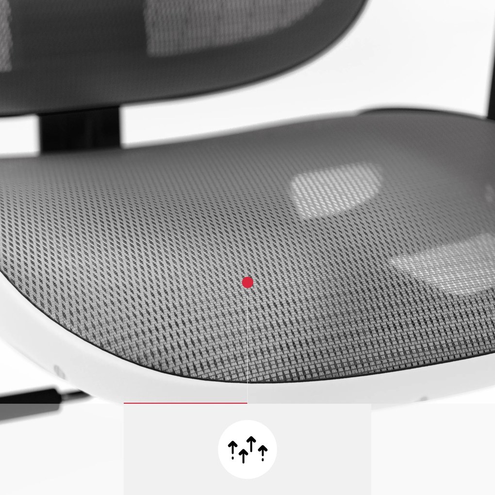 Kancelárska ergonomická stolička Diablo V-Basic, bielo-šedá