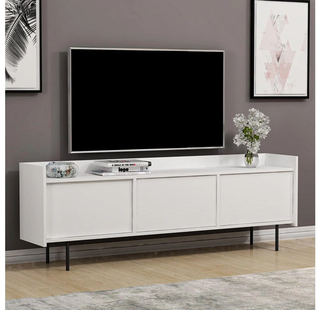 TV stolík/skrinka Keseno (biela) . Akcia -17%. Vlastná spoľahlivá doprava až k Vám domov. 1095458