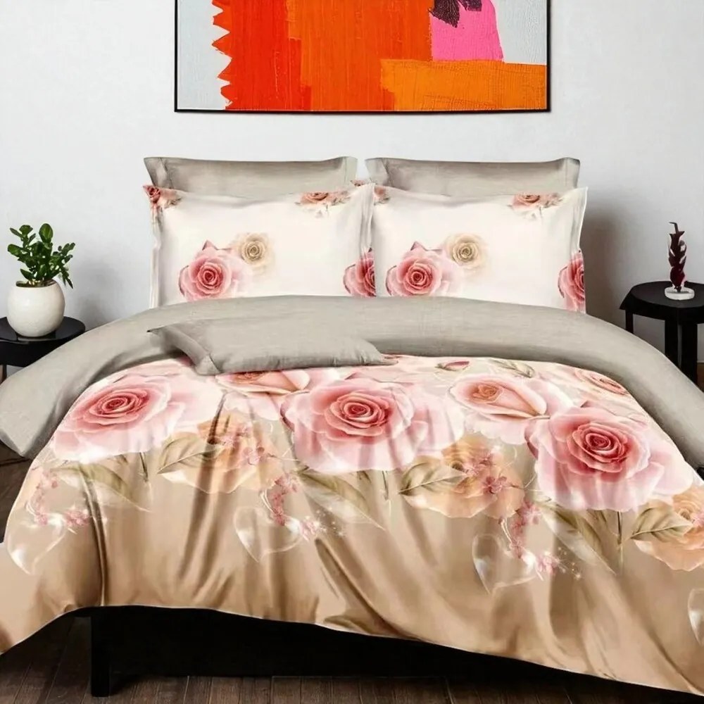 Obliečky GERAN PINK ROSES 7-dielna sada 140x200 cm