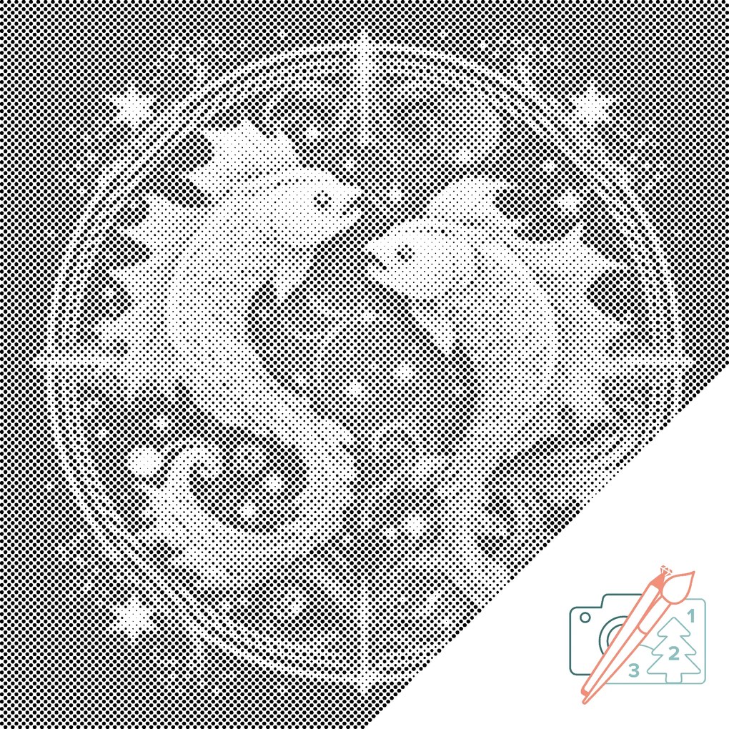 Gario Bodkovanie Ryby/Pisces Rozmery: 50 x 50 cm, Rámovanie: S vnútorným rámom, Farba bodiek: Modrá