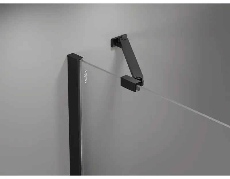 Mexen Mist-H, 1-krídlové sprchové dvere pravé 110 cm, číre sklo, čierny profil, 8A5-110-000-70-00-P