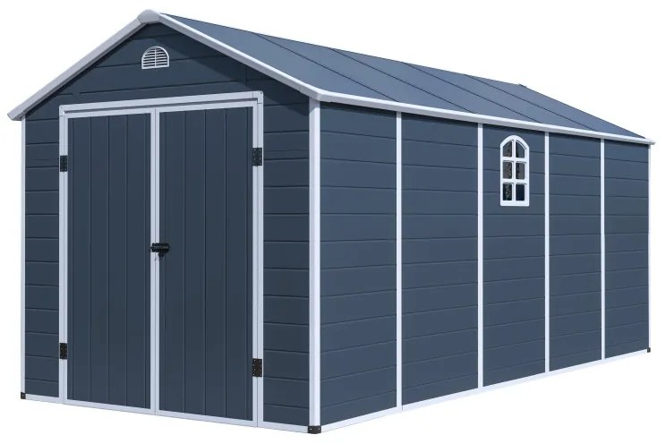 G21 Záhradný domček G21 Boston 1104 - 241 x 456 cm, plastový, šedý