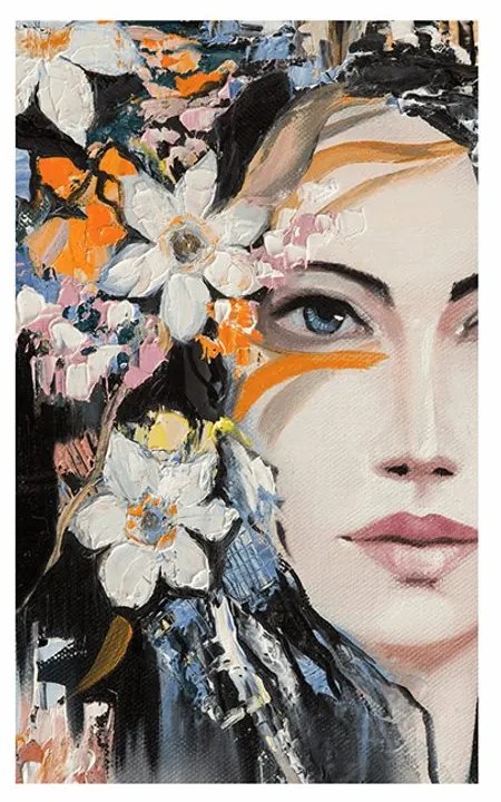 Plagát s paspartou originálna maľba ženy - 60x90 white